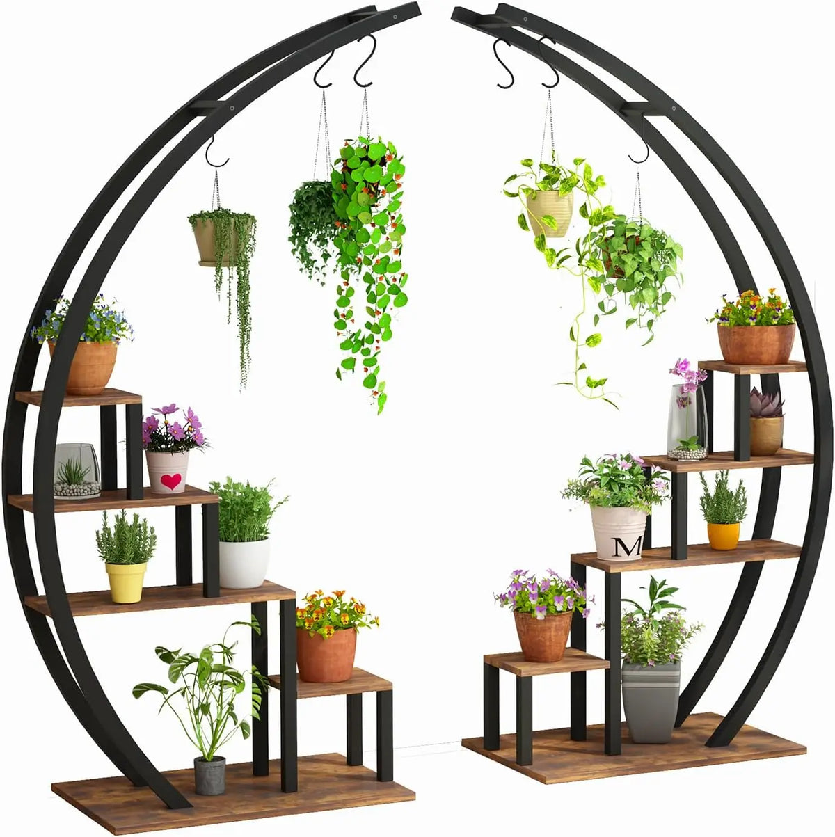Twister Ck 5 Tier Metal Plant Stand With Hanging Hooks