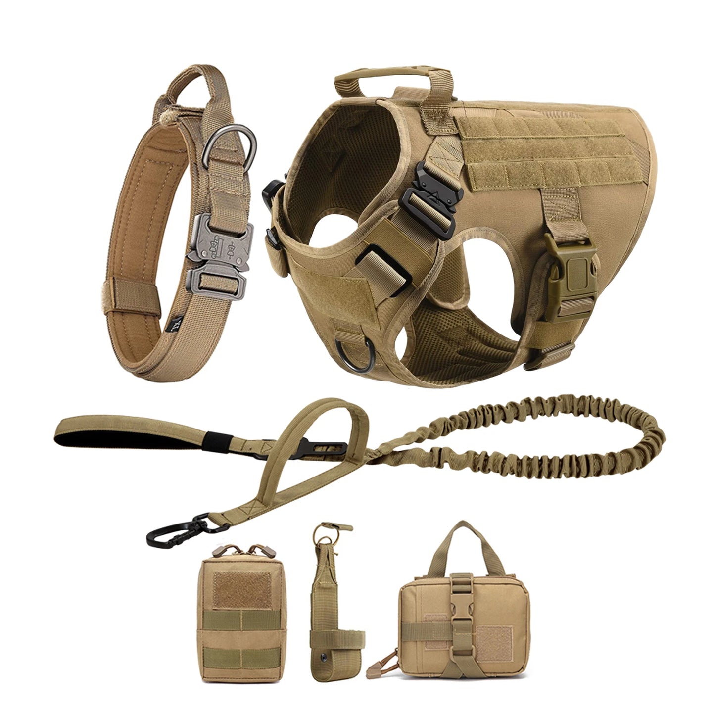Tactical Dog Harness Vest With Molle Pouches Medium Large Dogs