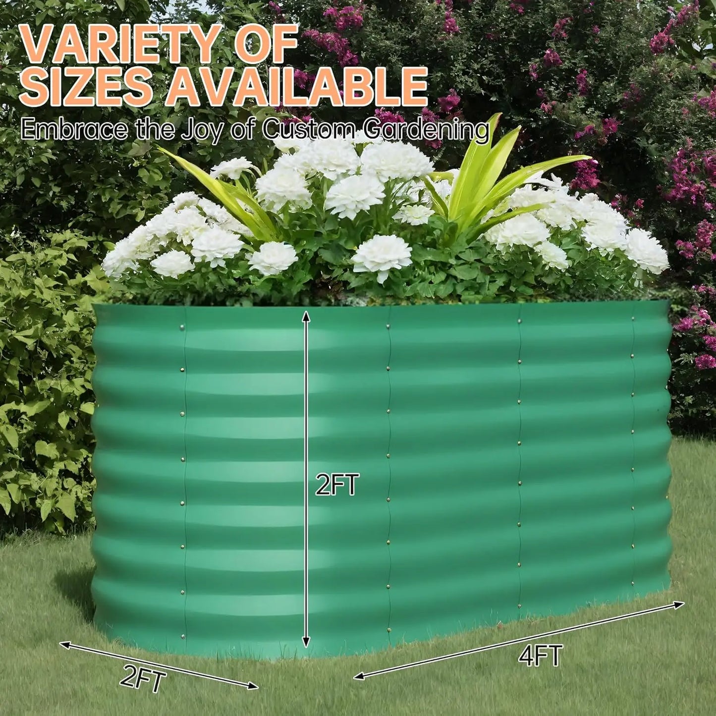 TWISTER.CK Galvanized Raised Garden Bed Kit Open Bottom Planter Vegetables