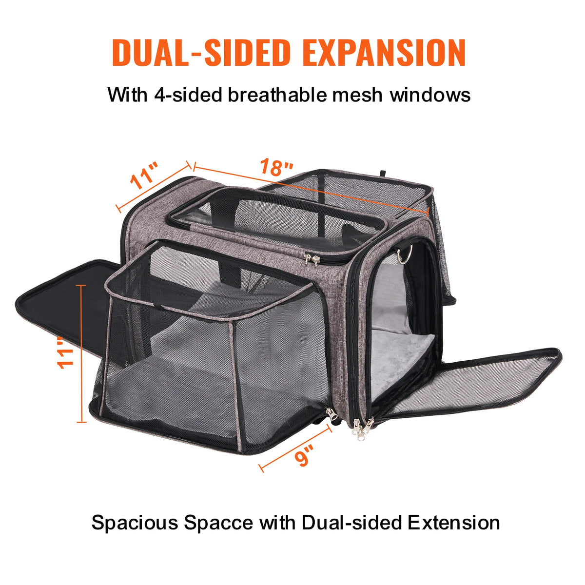 Breathable Pet Carrier Backpack With Wheels And Handle For Travel