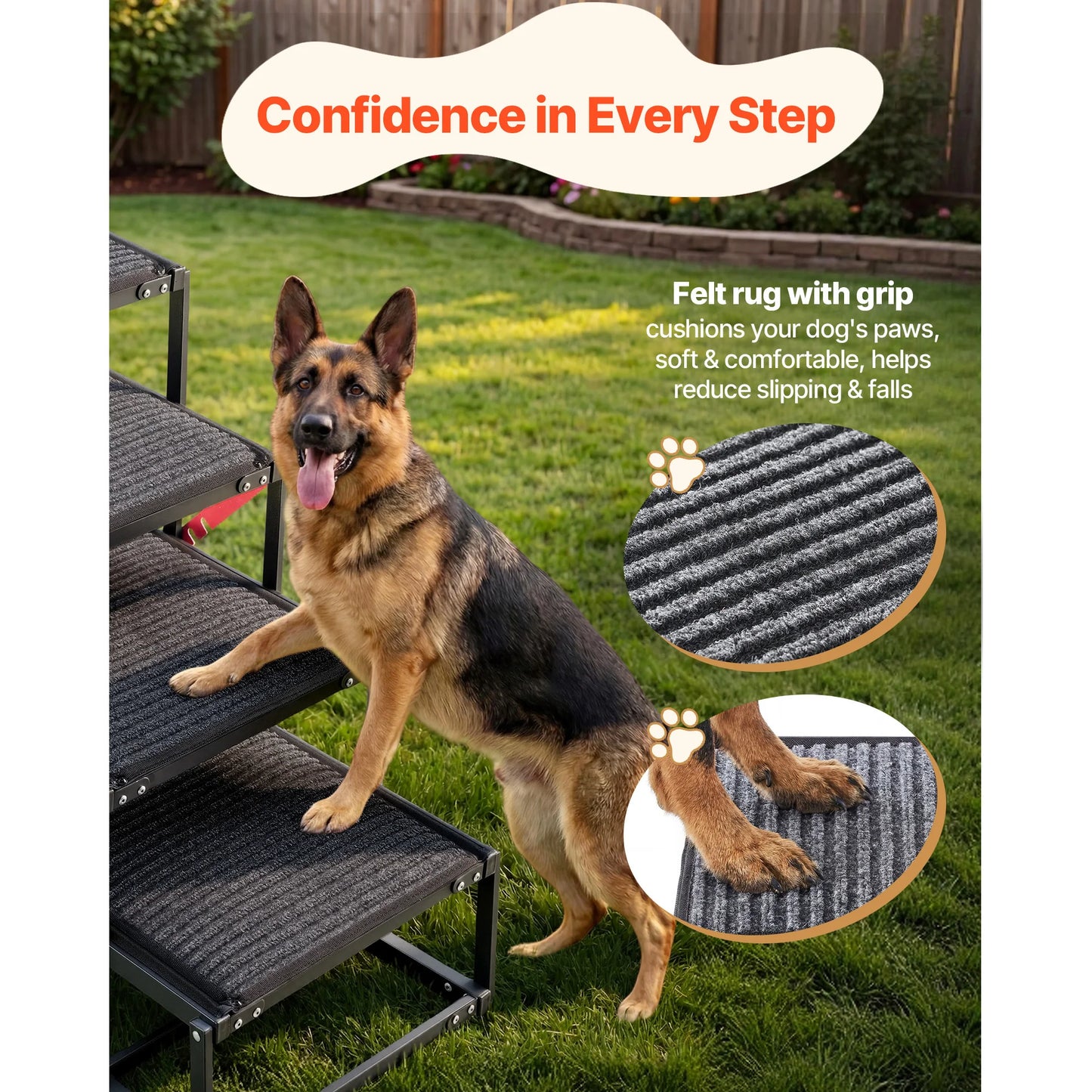 SucceBuy Dog Car Stairs 4 To 5 Foldable Ramp Portable