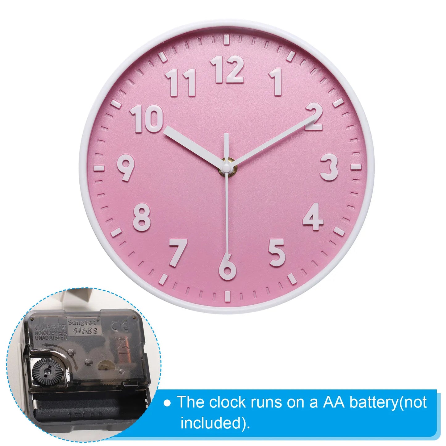 UXCELL Quartz Silent NonTicking Round Wall Clock Battery Operated