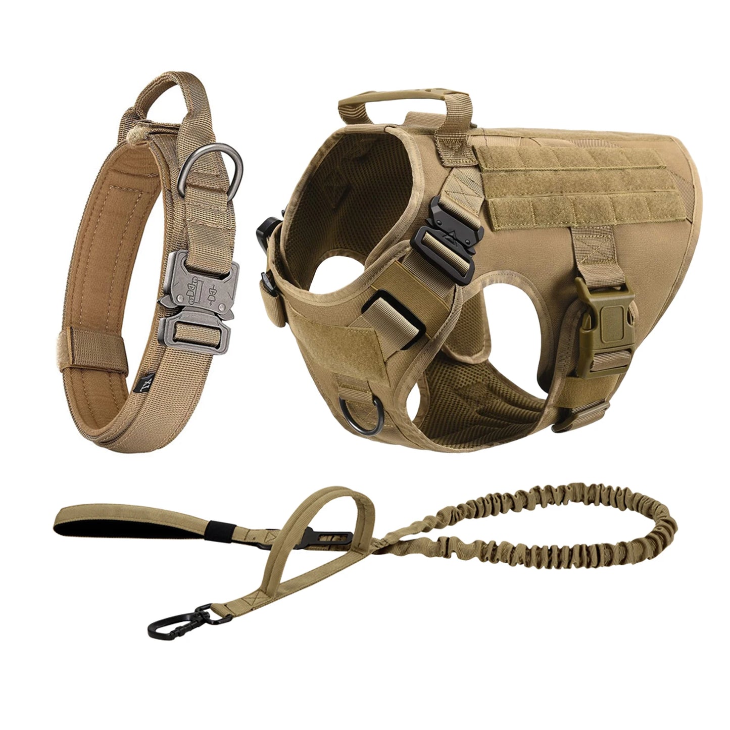 Tactical Dog Harness Vest With Molle Pouches Medium Large Dogs