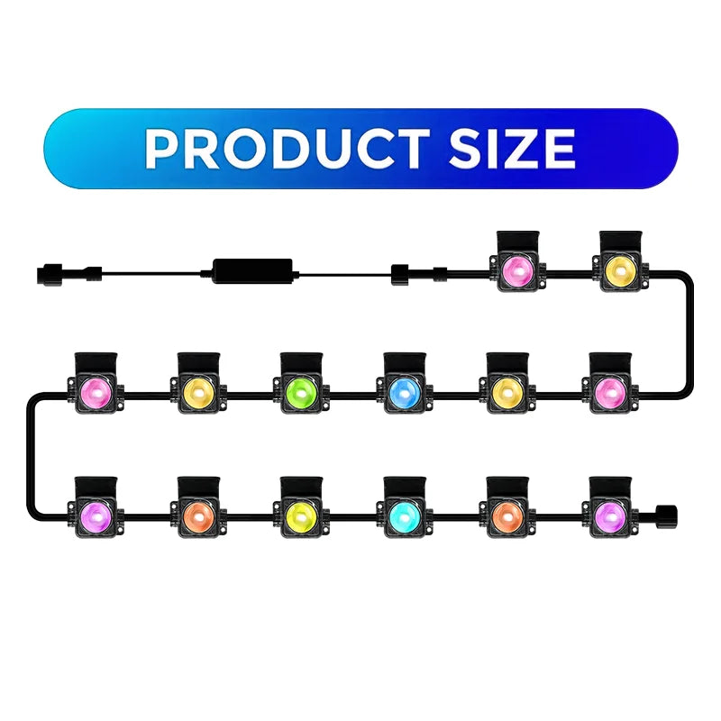 MIMIRGB RGB Eaves LED Outdoor String Lights With Bluetooth App