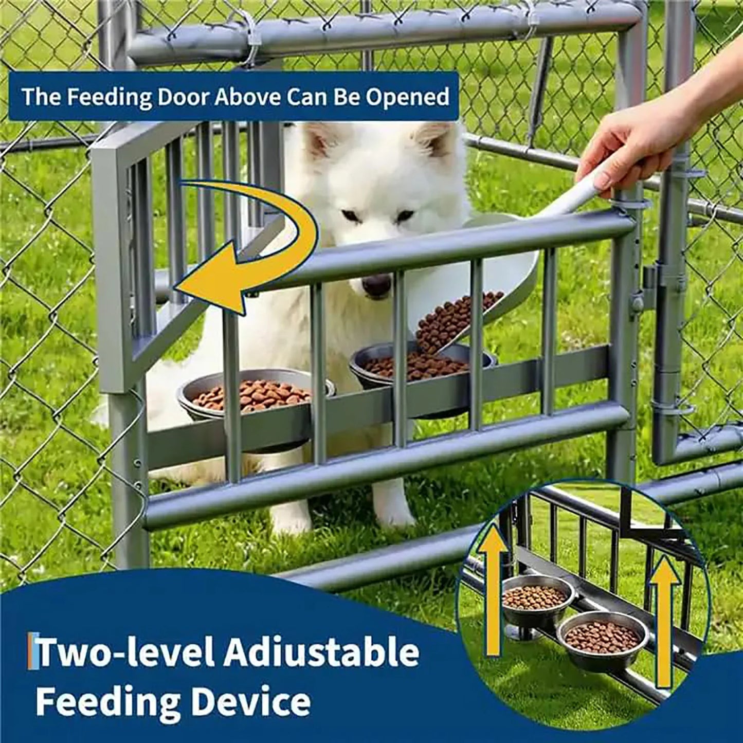 DishyKooker Outdoor Dog Kennel With Waterproof Roof And Lockable Door