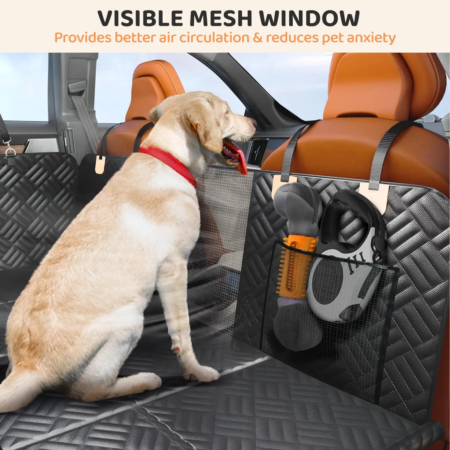 Rear Seat Dog Cover Hammock With Hard Bottom Extender