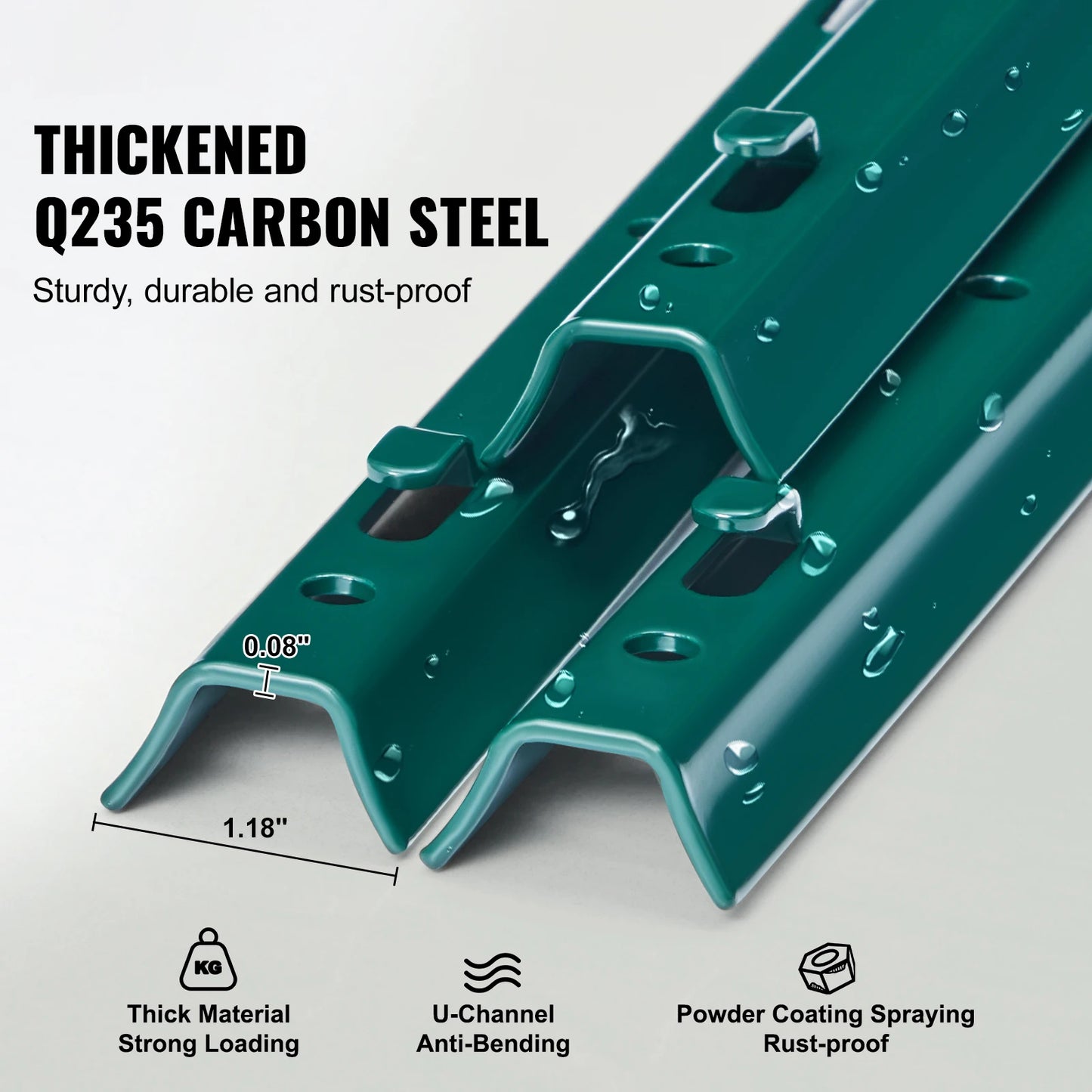 SucceBuy Heavy Duty Fence Post T-Post Steel Garden Stakes