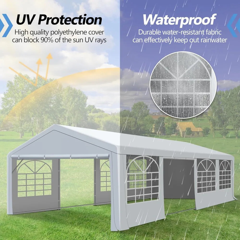 Heavy Duty Party Tent With Removable Sidewalls And Sand Bags