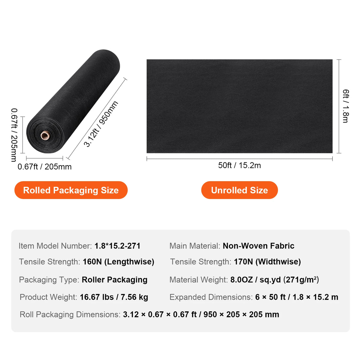 SucceBuy Non Woven Geotextile Fabric Weed Barrier Landscaping Material