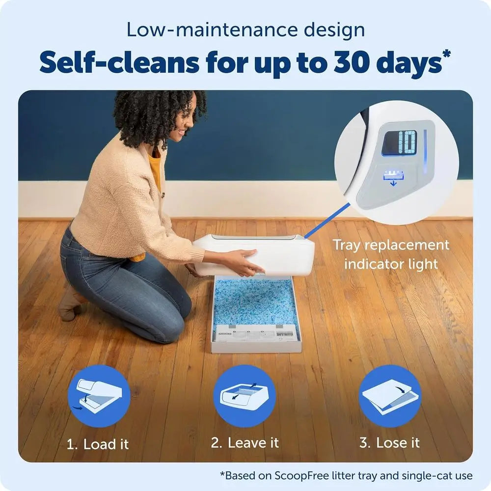 Crystal Pro Self Cleaning Cat Litter Box System Odor Control