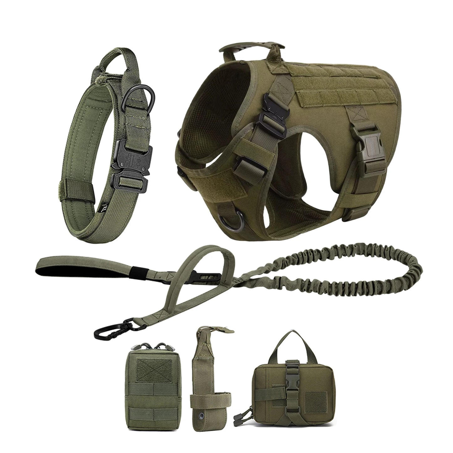 Tactical Dog Harness Vest With Molle Pouches Medium Large Dogs