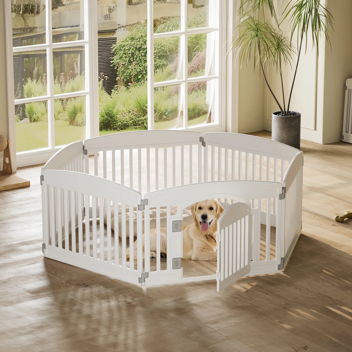 JHK Plastic Dog Playpen 6 Panel Portable Indoor Outdoor Fence