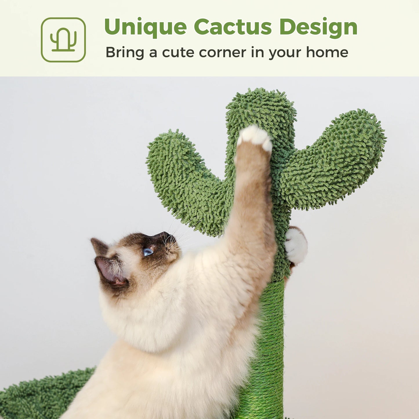 Pequlti Cactus Cat Tree With Condo And Hammock Indoor Play