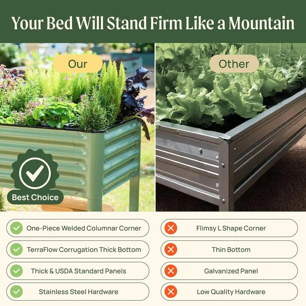 Raised Garden Bed With Legs And Storage Rack 1000 Lb