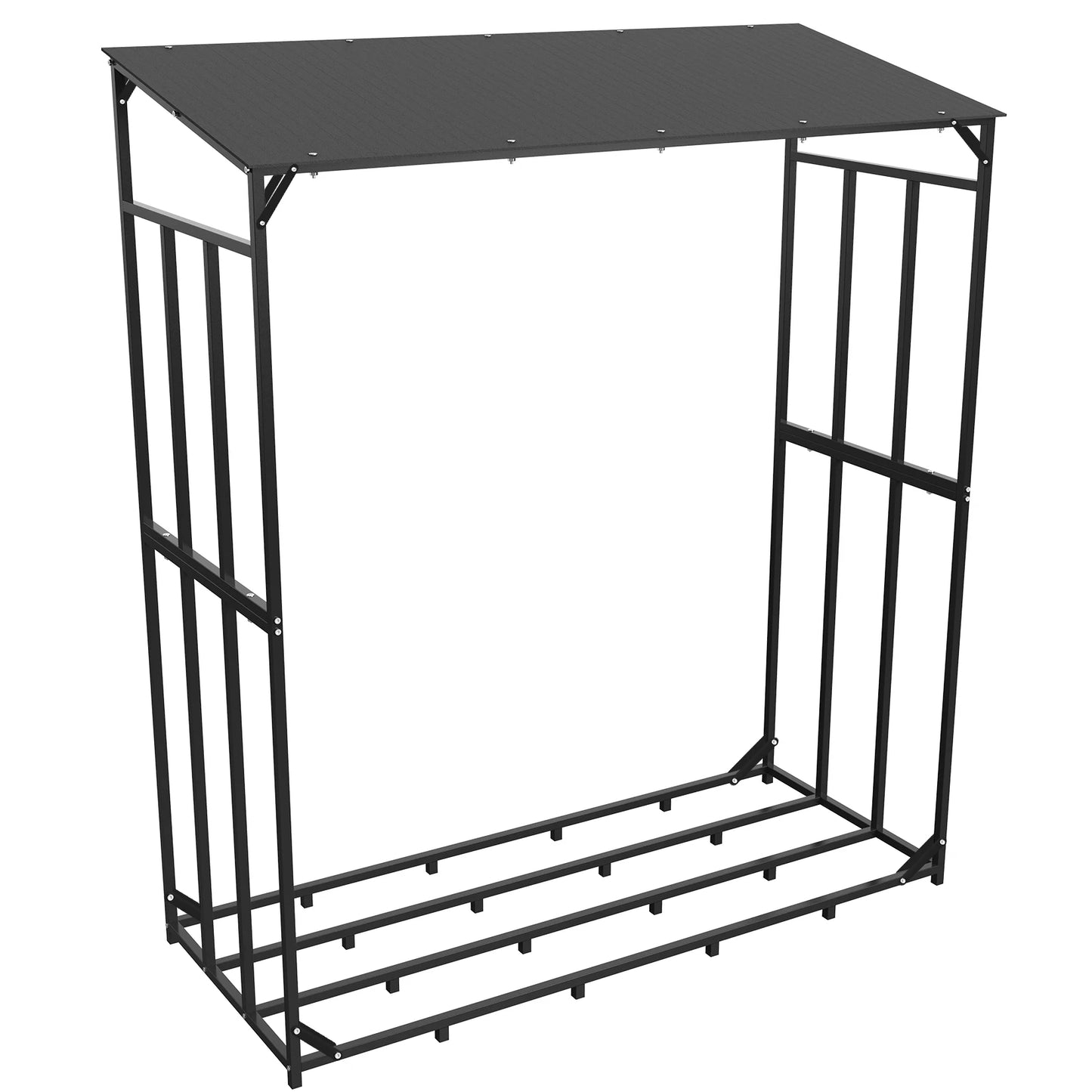 Outdoor Firewood Rack With Waterproof Cover Heavy Duty