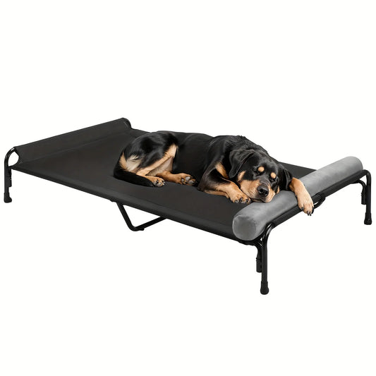Veehoo Outdoor Elevated Dog Bed With Headrest Bolster