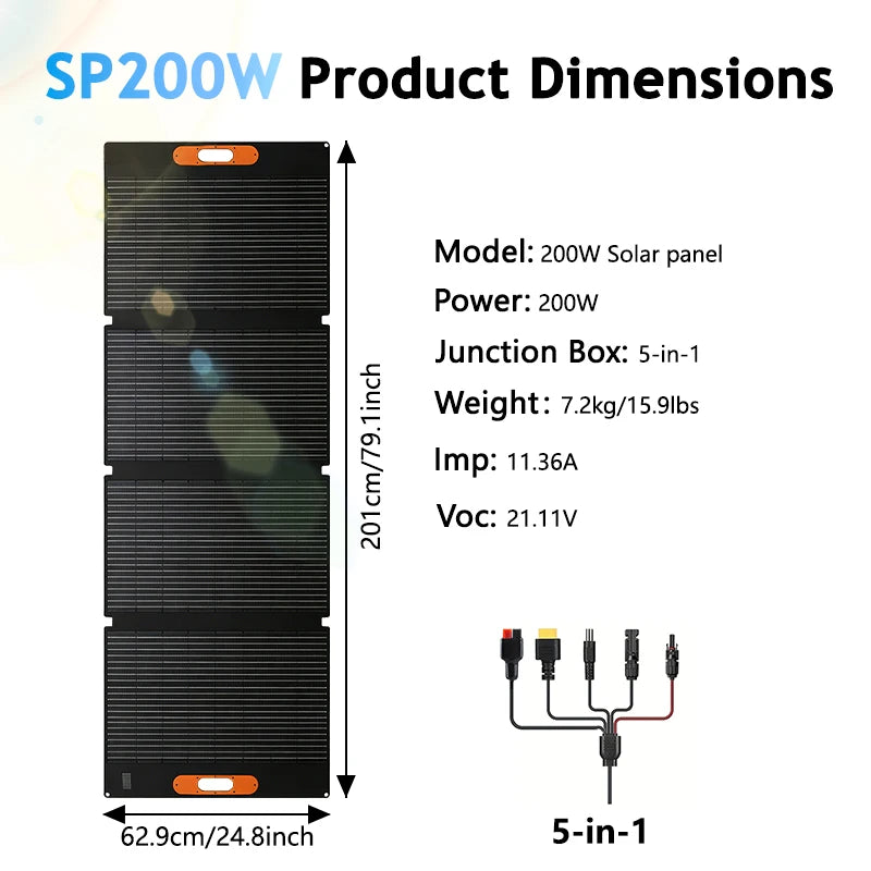 Chuban 200W Portable Foldable Solar Panel IP68 Charger