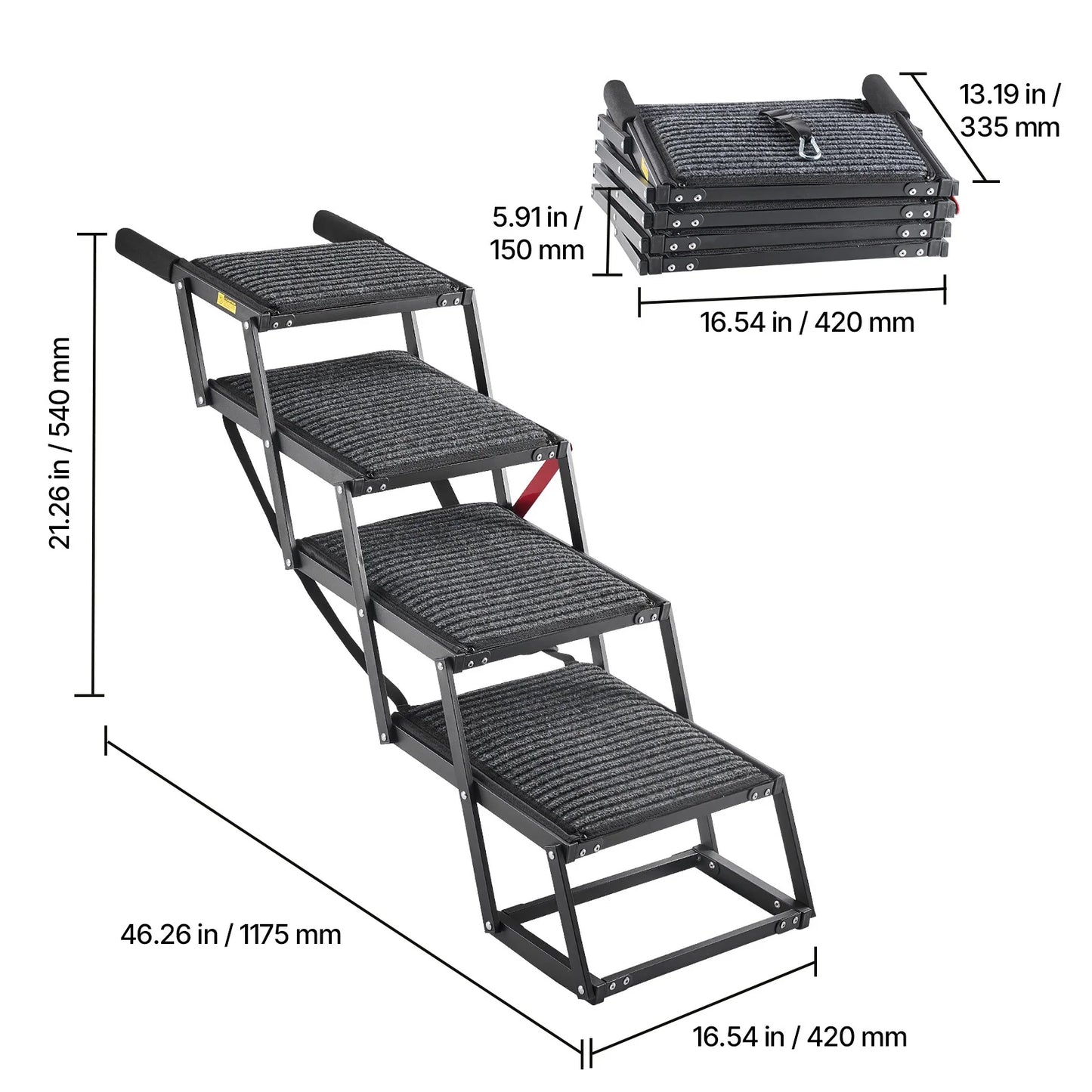 SucceBuy Dog Car Stairs 4 To 5 Foldable Ramp Portable