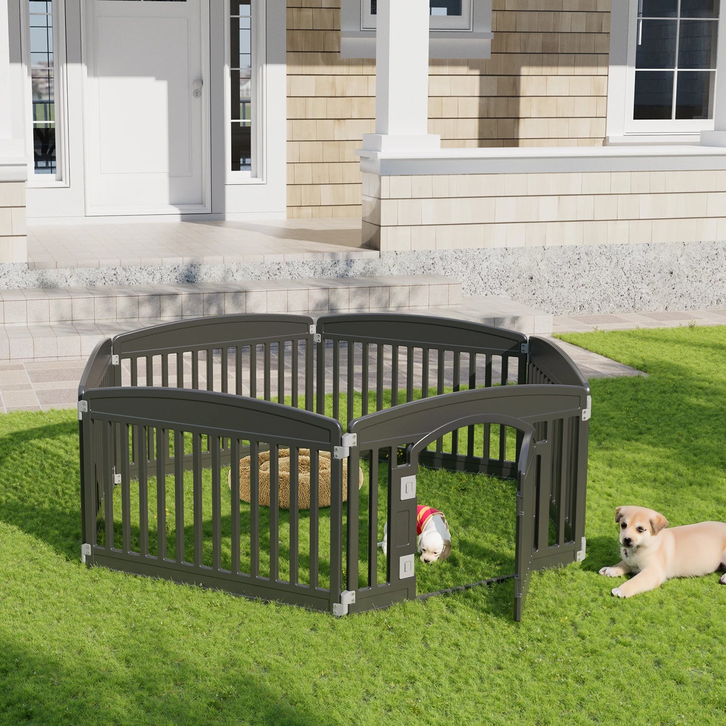 JHK Plastic Dog Playpen 6 Panel Portable Indoor Outdoor Fence