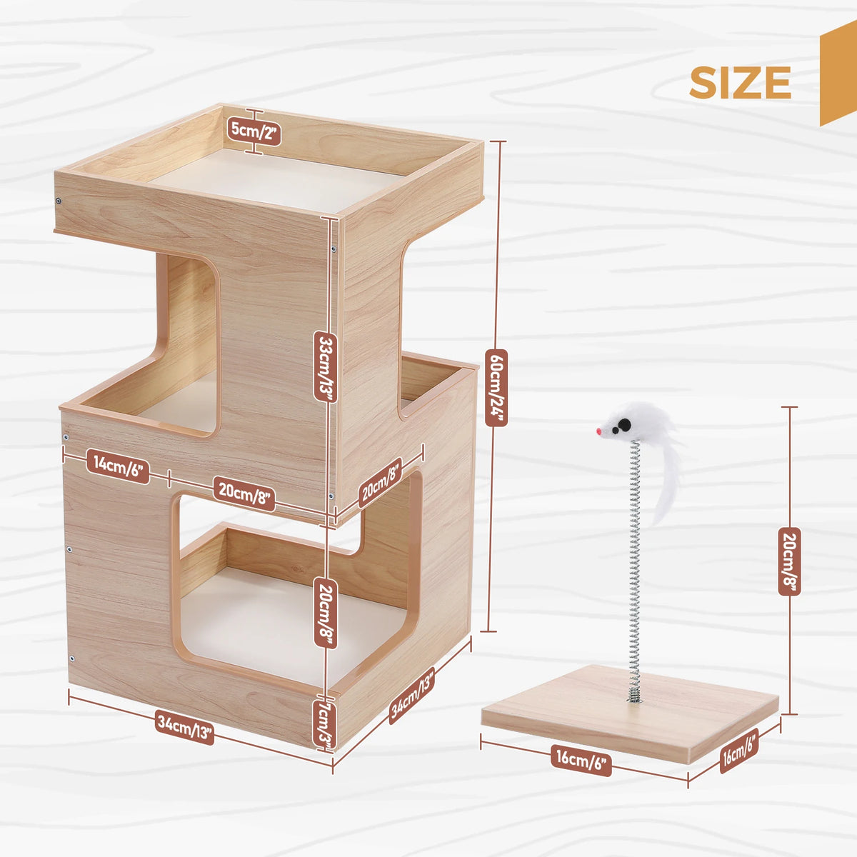 PAWZ Road Cat Condo Bed With Scratching Pad And Toys