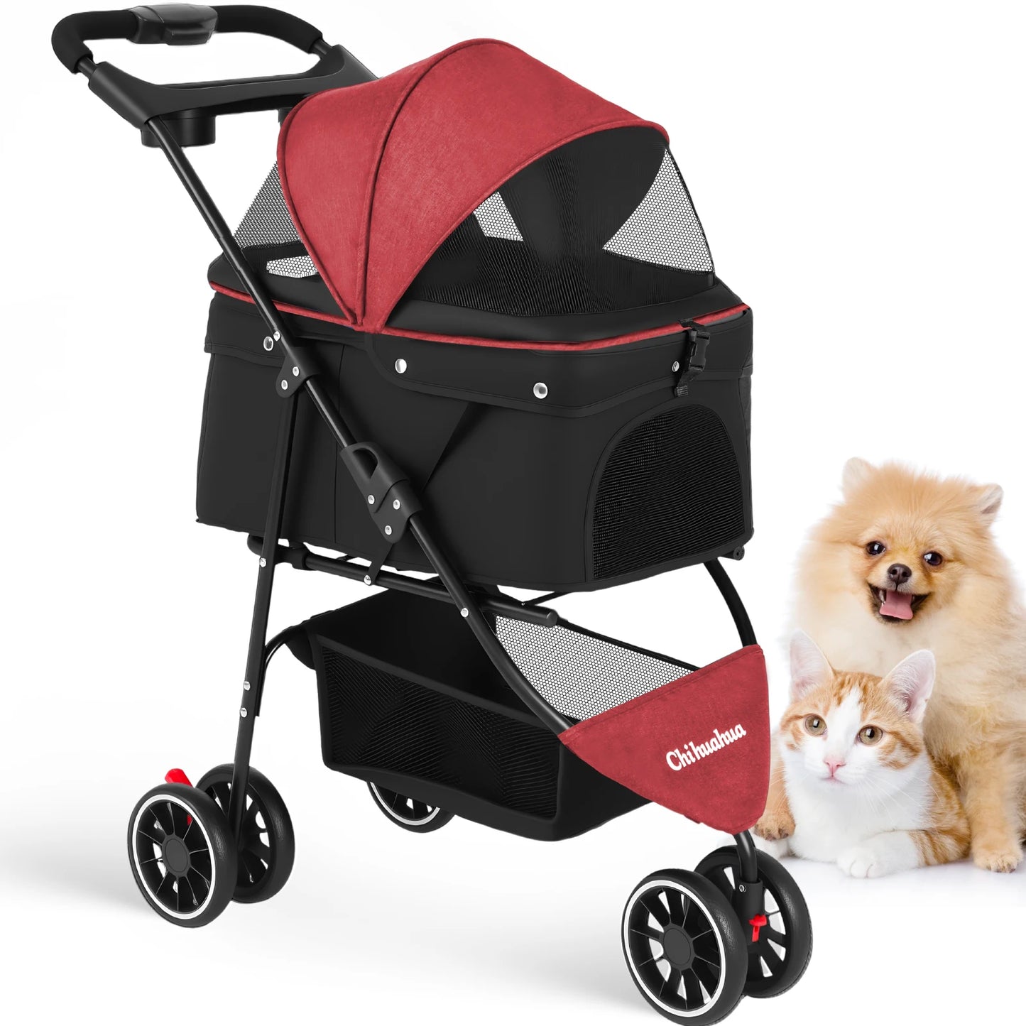 Chihuahua Pet Stroller Portable Foldable Carrier For Small Pets