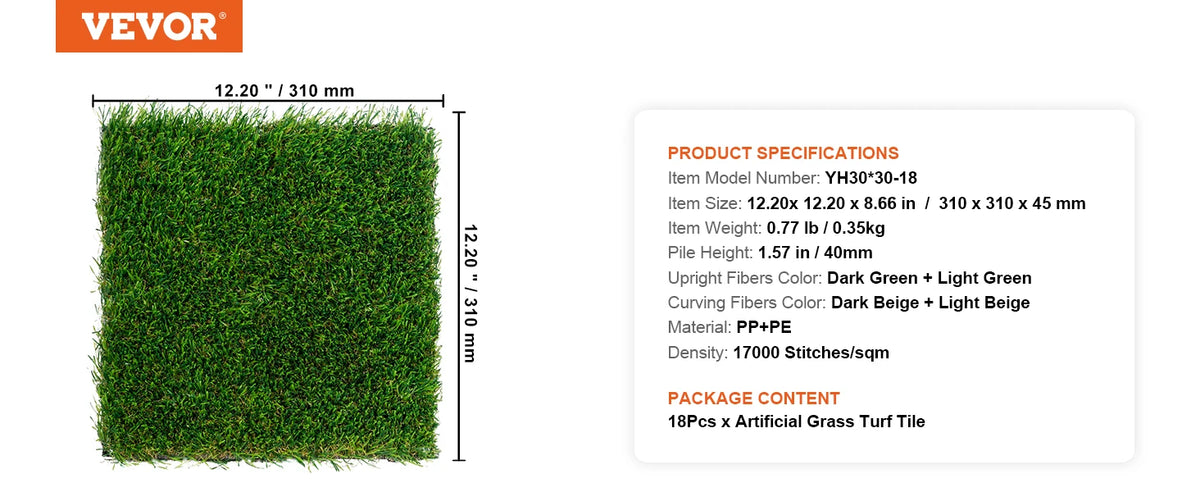 Artificial Grass Rug Outdoor Patio Door Mat Drainage Holes