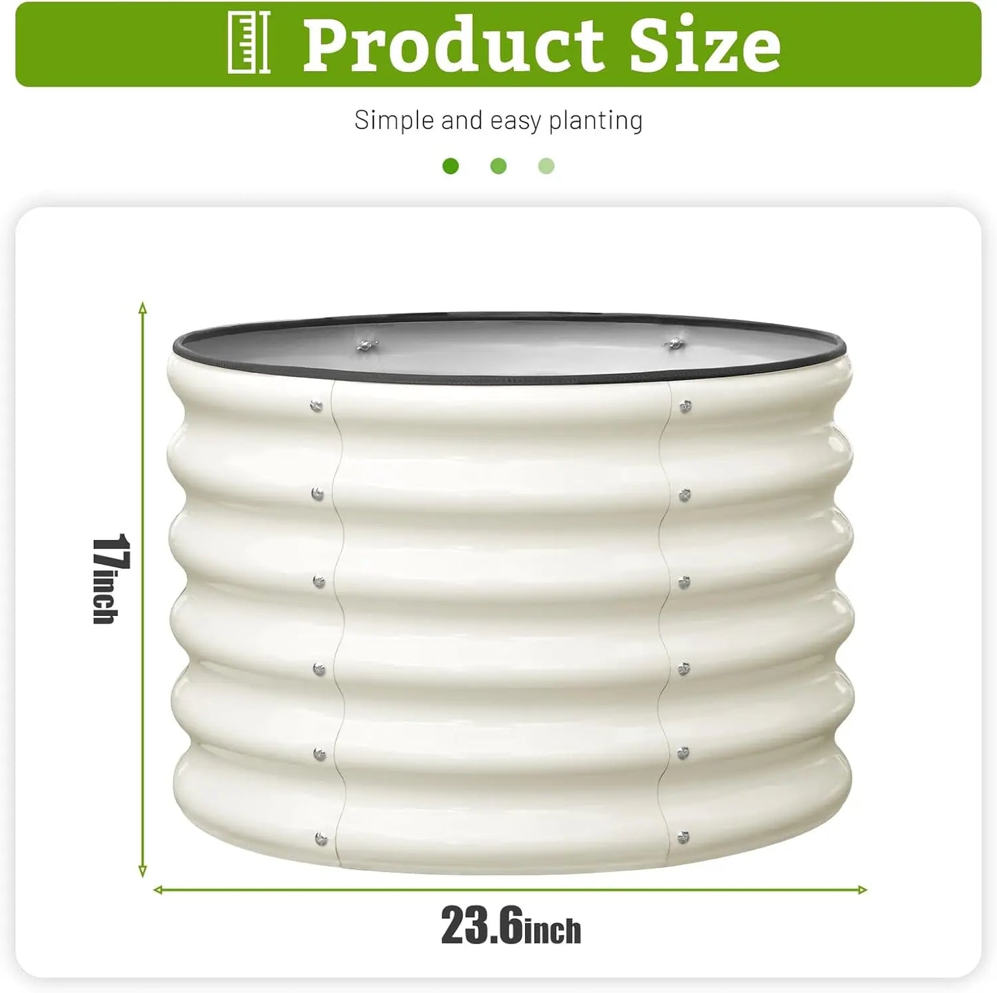Round Galvanized Raised Garden Bed Two Pack Metal Planter