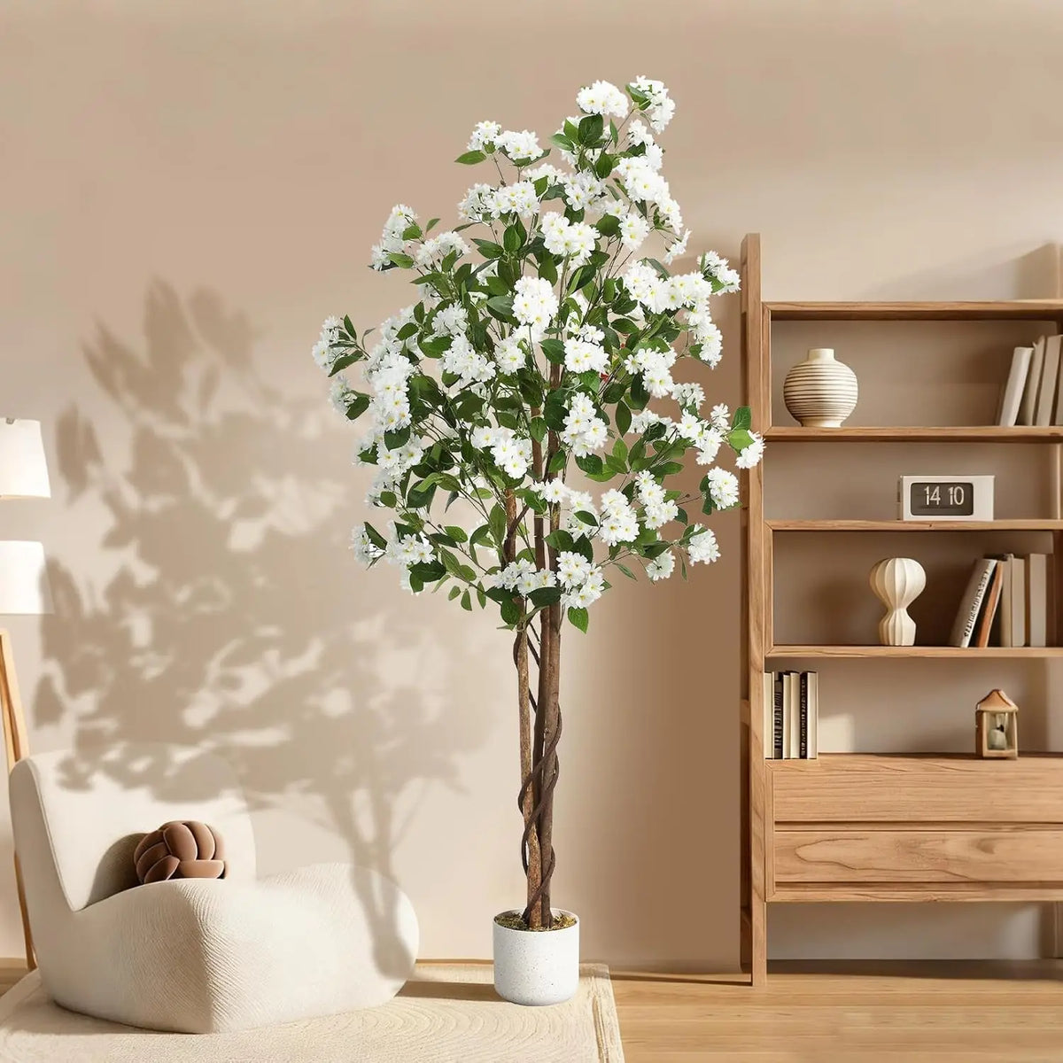 HiMISS Artificial Osmanthus Tree Faux Potted Decorative Indoor Plant