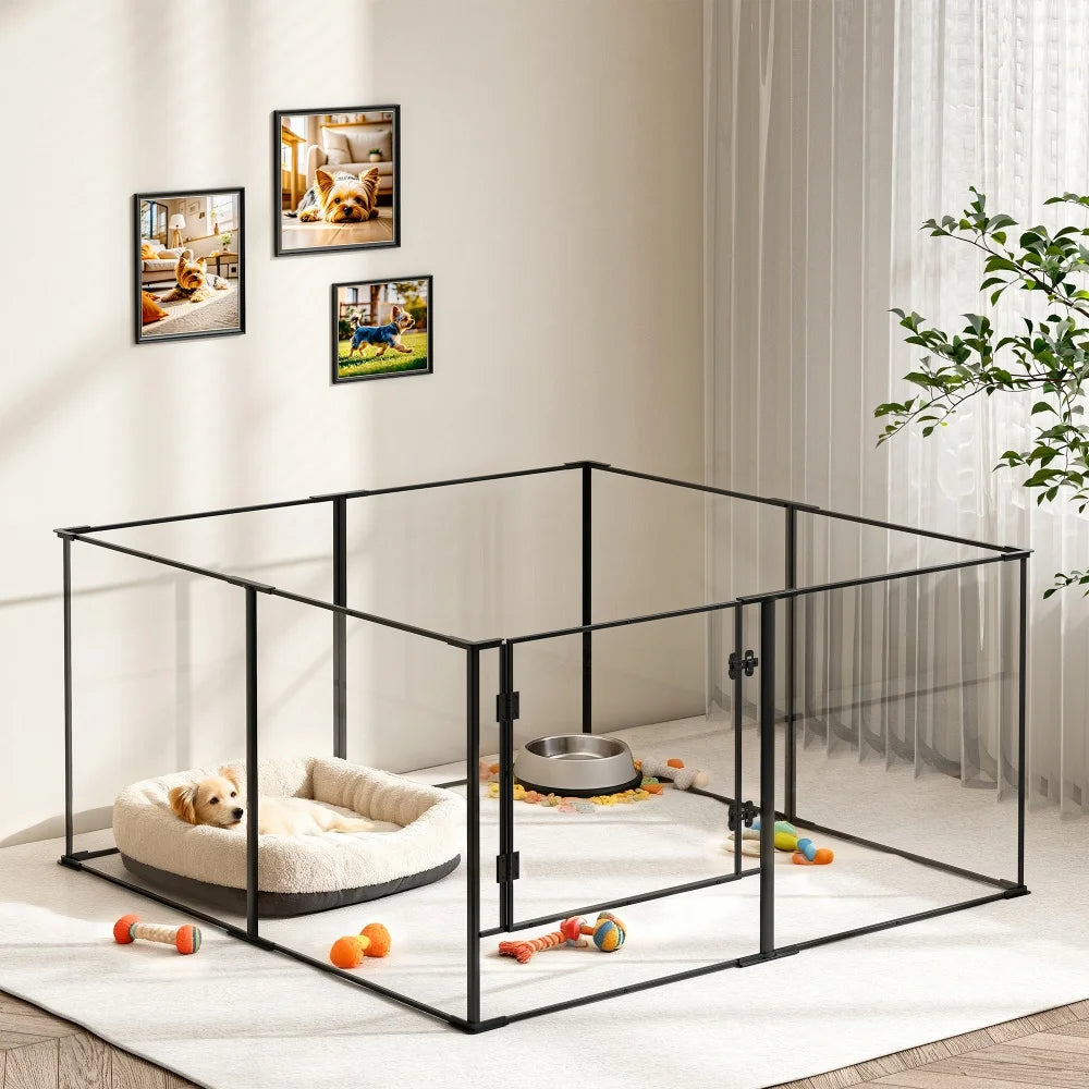 BORWART Premium Acrylic Playpen For Pets With Full Visibility
