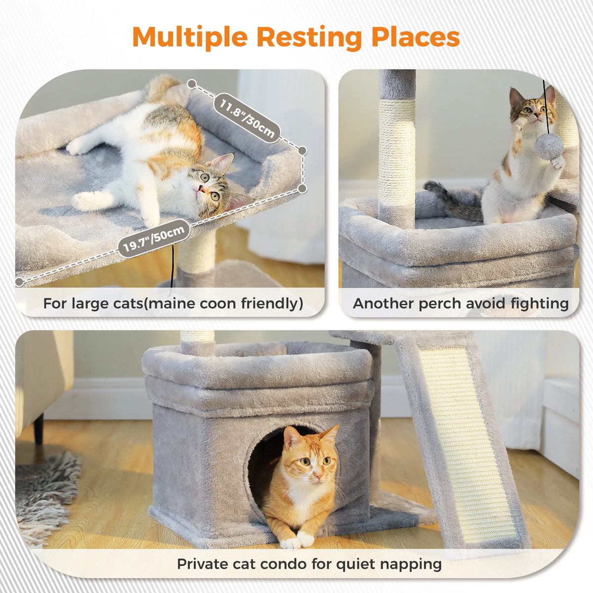 PAWZ Road Indoor Cat Tree Tower With Sisal Scratching Post