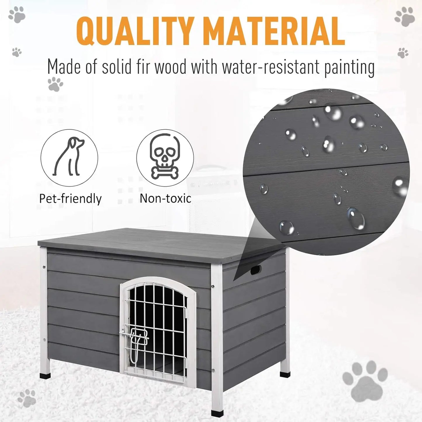 Wooden Dog Cage With Openable Top Removable Bottom Locking Door