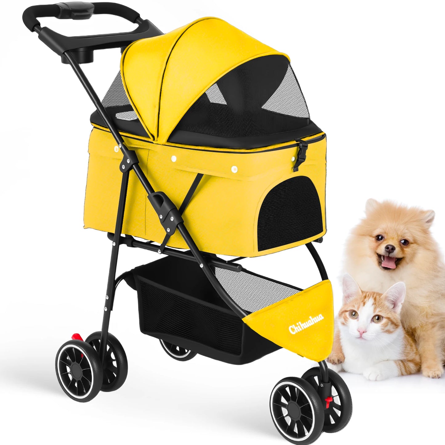 Chihuahua Pet Stroller Portable Foldable Carrier For Small Pets