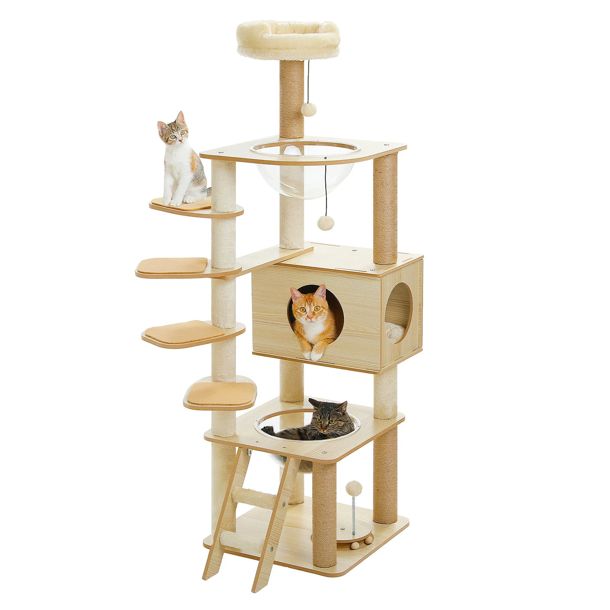 PAWZ Ro Multilevel Cat Tree With Scratching Posts And Hammock