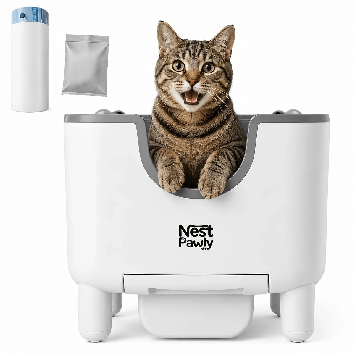 NestPawly M07 Automatic Self Cleaning Open Top Cat Litter Box