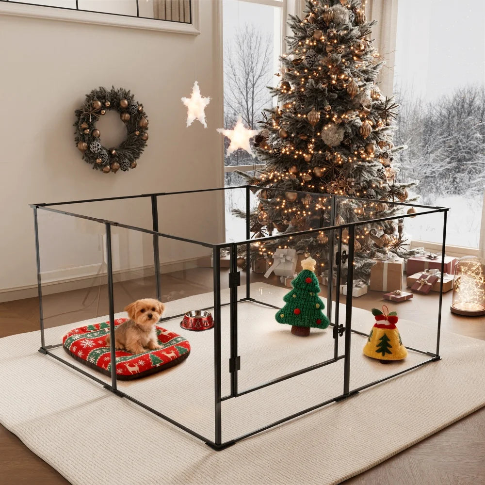 BORWART Premium Acrylic Playpen For Pets With Full Visibility