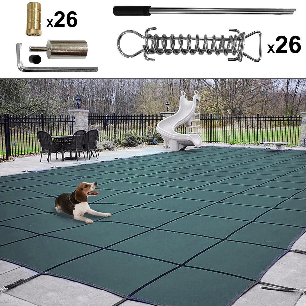 Succebuy Reinforced Mesh Inground Pool Safety Cover