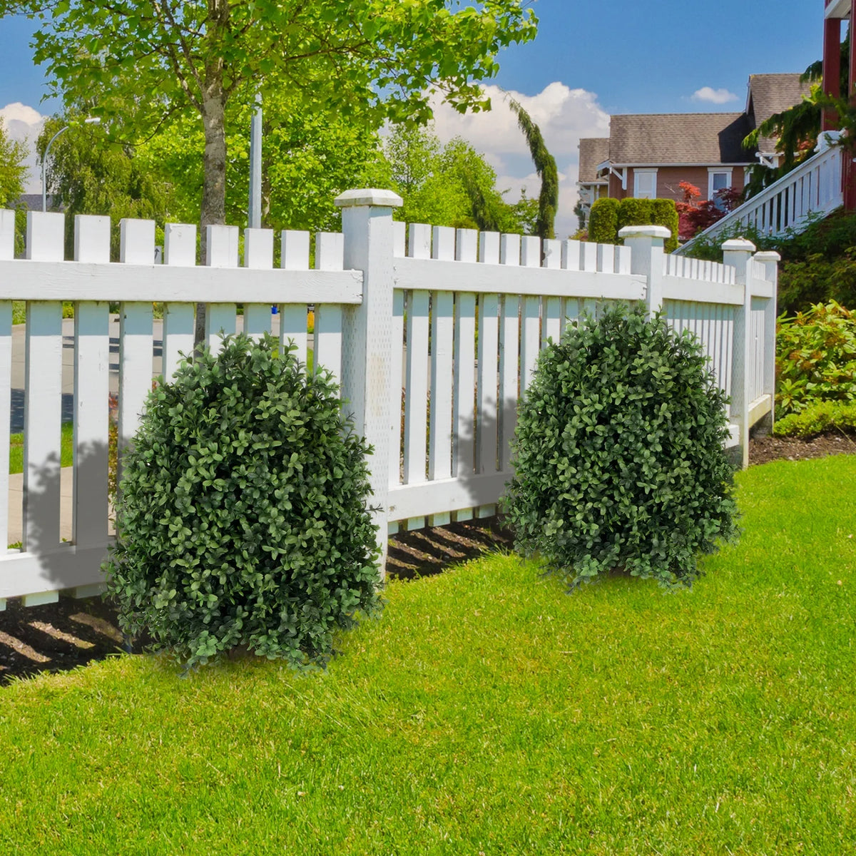 HiMiss Artificial Boxwood Shrubs Outdoor UV Resistant Garden Decor