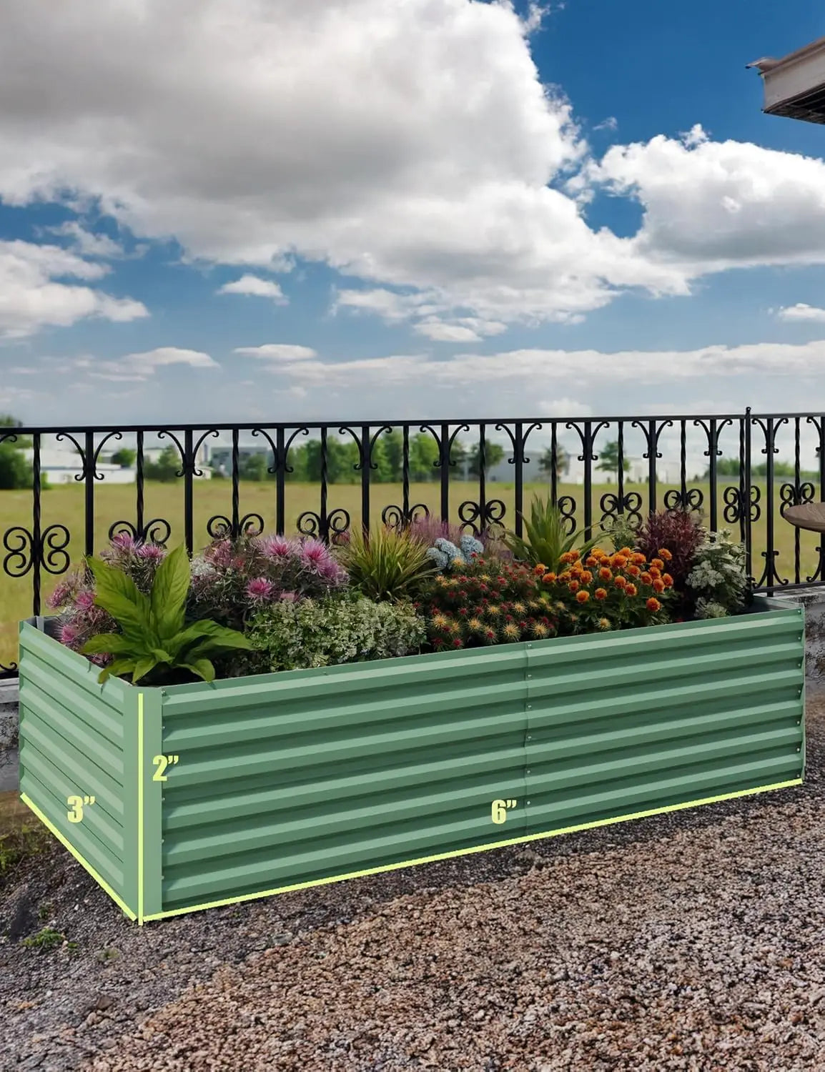 TWISTER.CK Galvanized Raised Garden Bed For Vegetables, Flowers, Herbs
