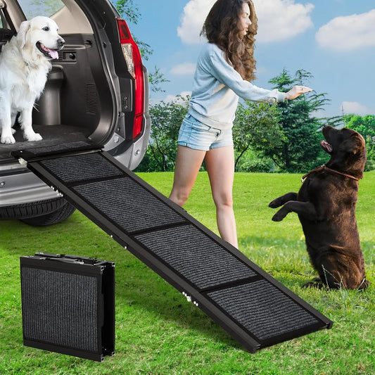 HiMISS Upgraded Car Dog Ramp With Non Slip Surface Folding