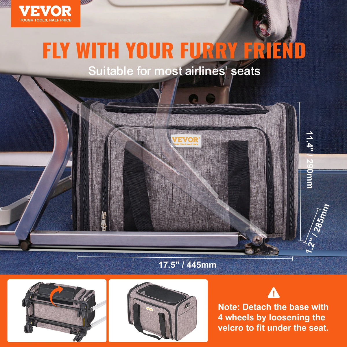 Breathable Pet Carrier Backpack With Wheels And Handle For Travel