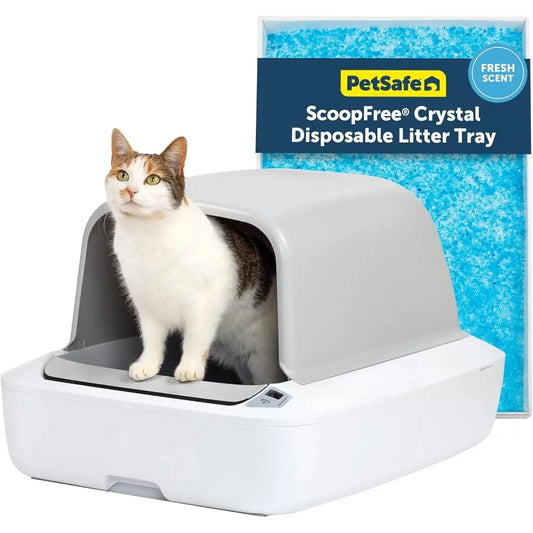Crystal Pro Self Cleaning Cat Litter Box System Odor Control