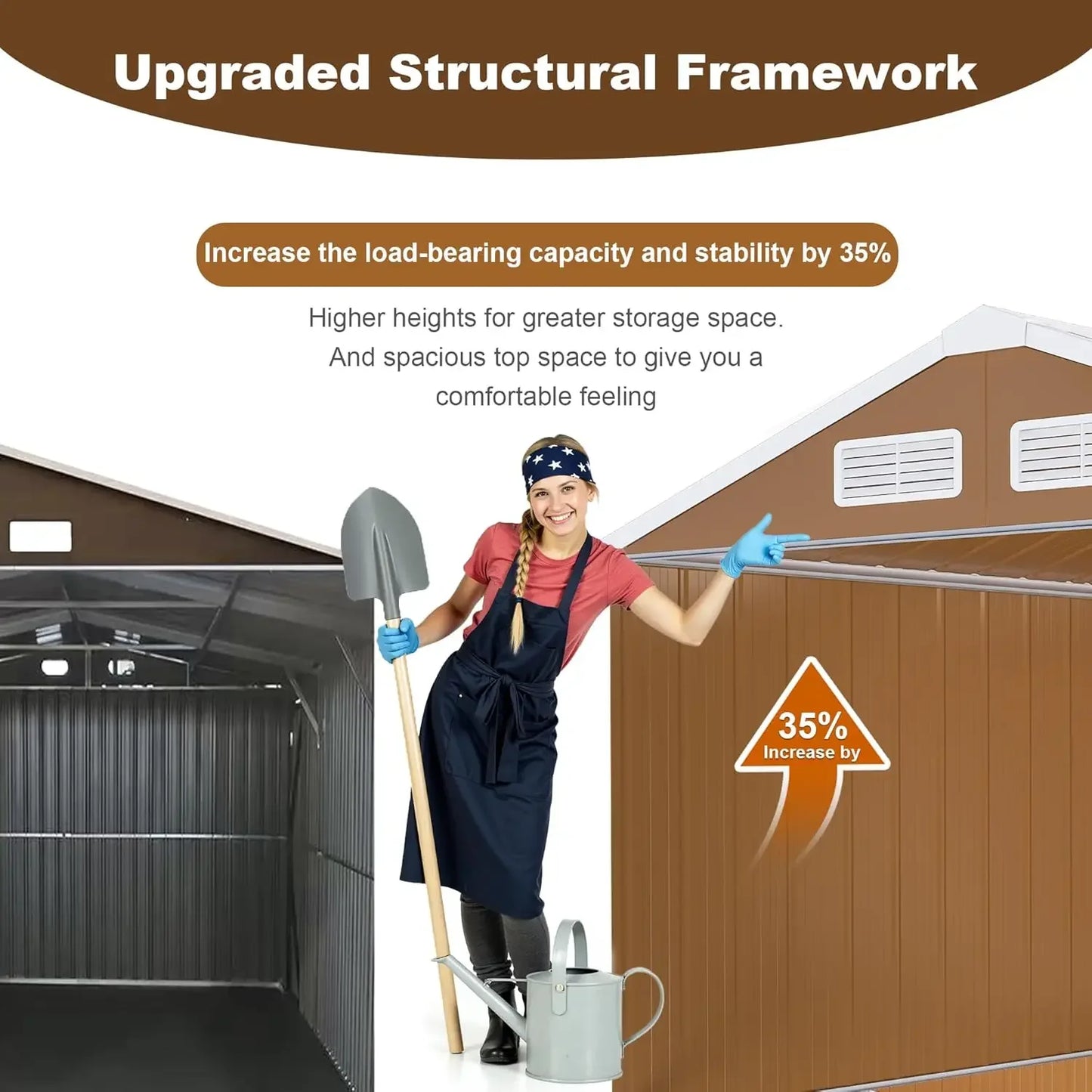 Metal Outdoor Storage Shed With Windows Door And Ventilation