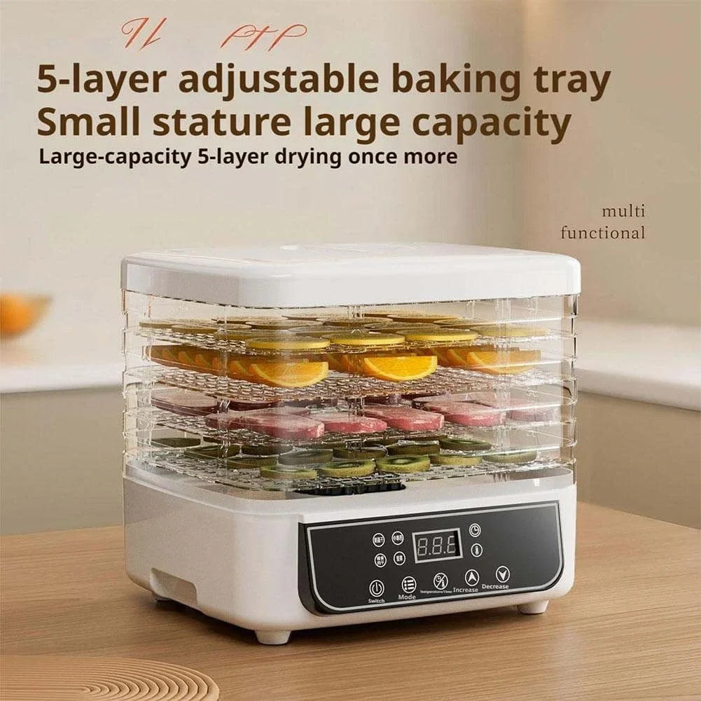 5 Layer Household Food Dehydrator With Adjustable Temperature And Touch Control