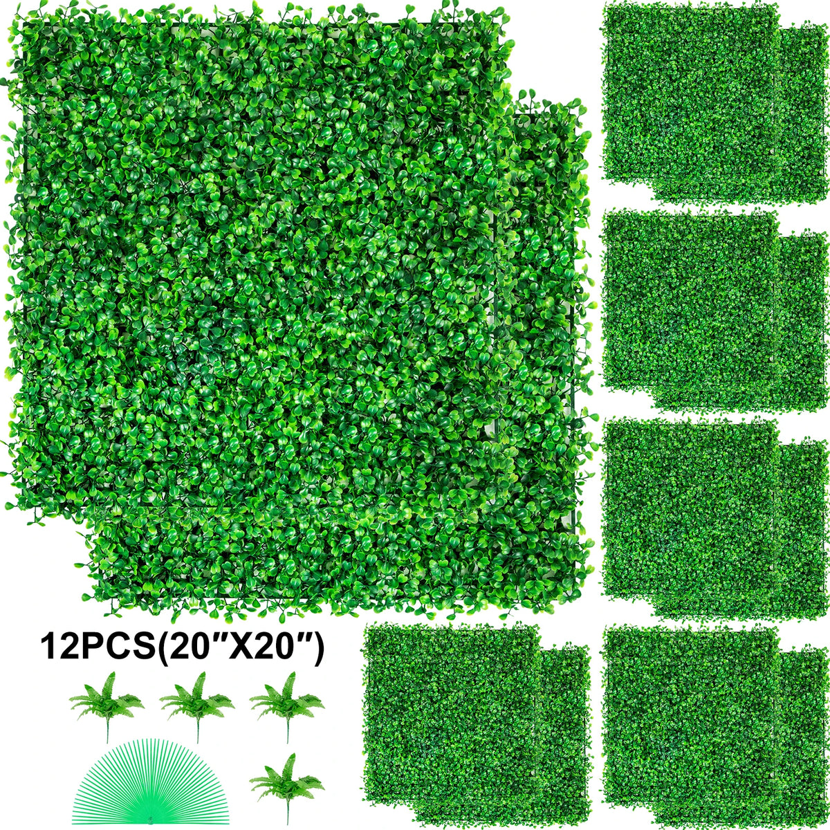 SucceBuy Artificial Boxwood Hedge Wall Panel Privacy Screen