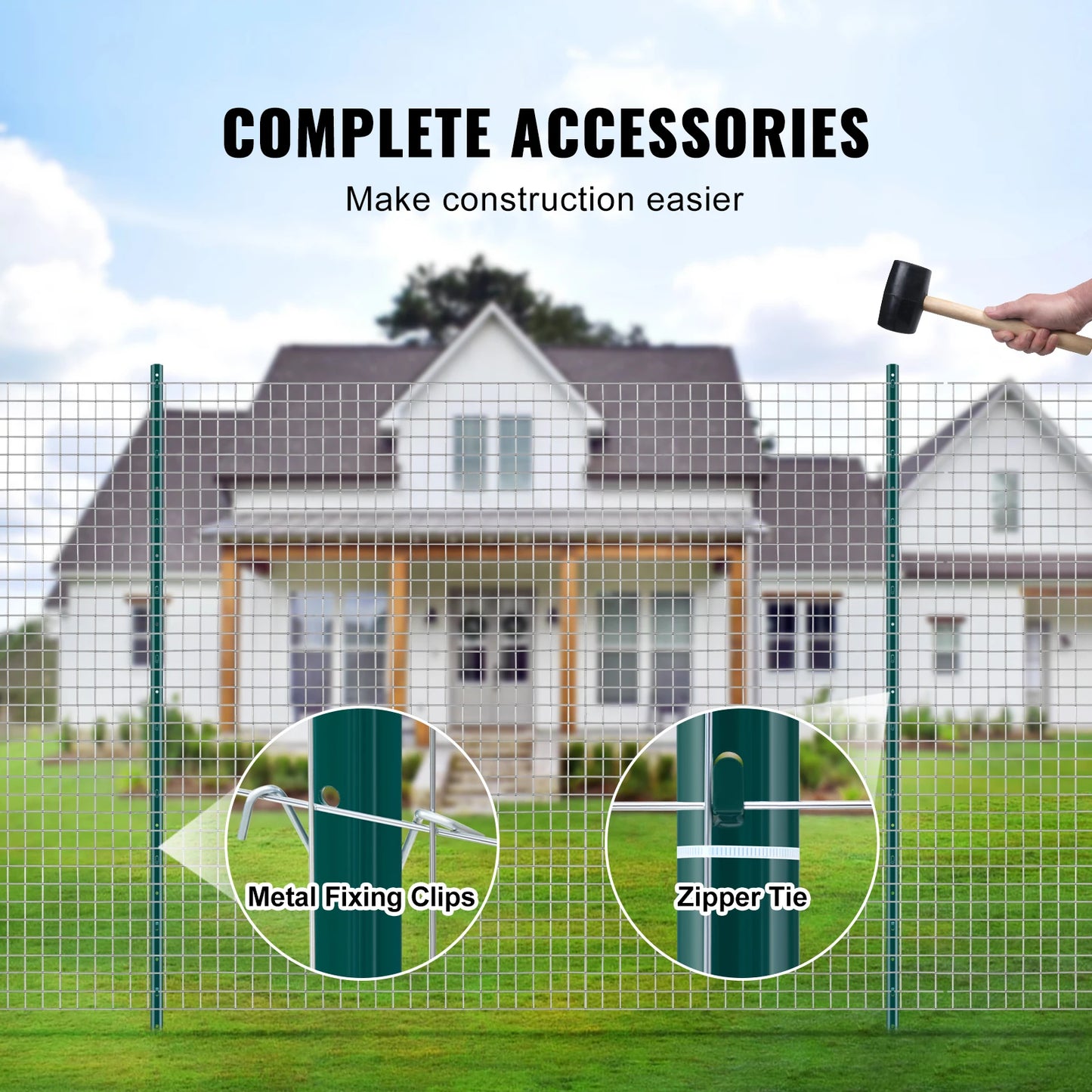 SucceBuy Heavy Duty Fence Post T-Post Steel Garden Stakes