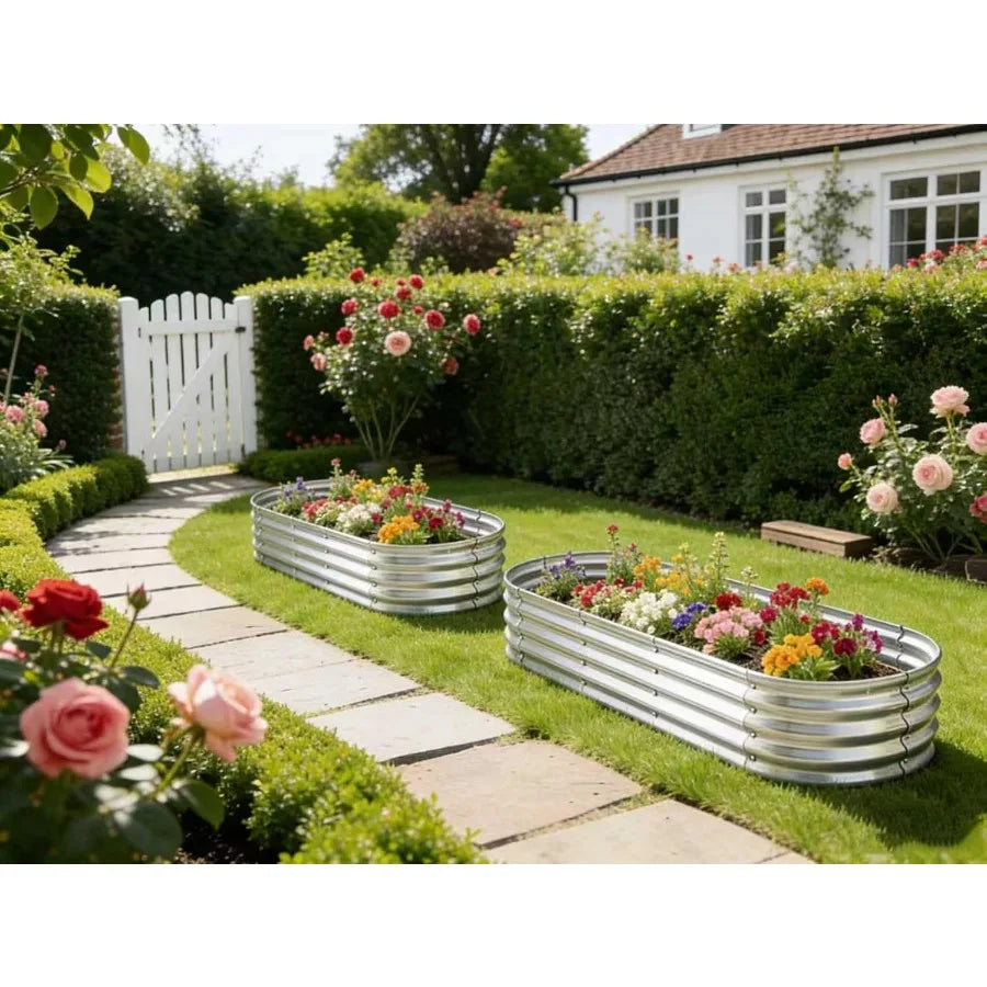 Metal Raised Garden Bed Elevated Planter Two Pack For Vegetables And Herbs