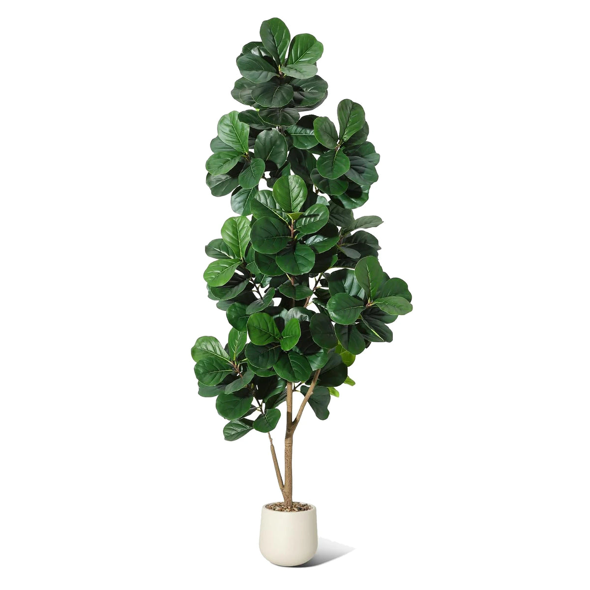 HiMiss Artificial Fiddle Leaf Fig Tree With Indoor Planter