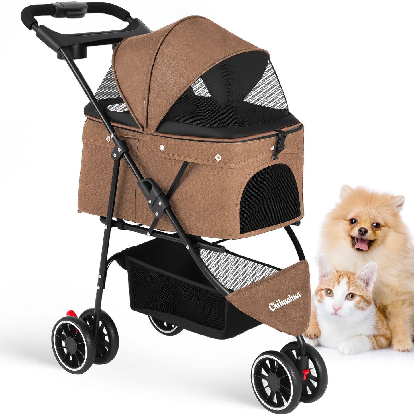 Chihuahua Pet Stroller Portable Foldable Carrier For Small Pets