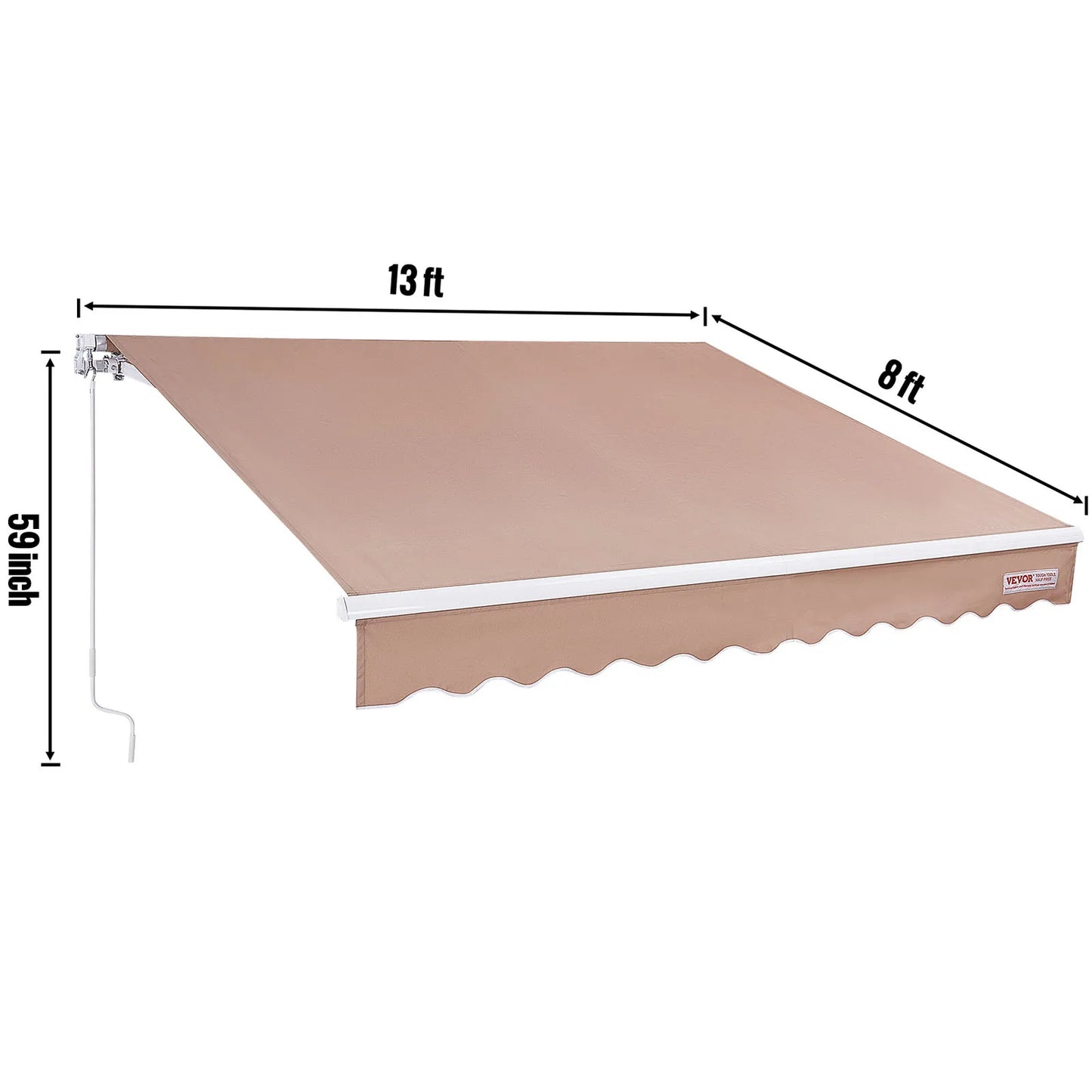SucceBuy Manual Retractable Awning Outdoor Sun Shade Water Resistant