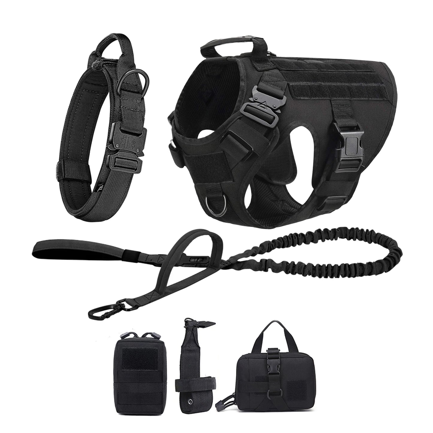 Tactical Dog Harness Vest With Molle Pouches Medium Large Dogs